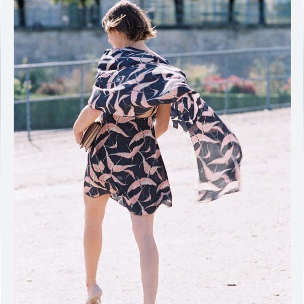 NWOT Valentino bird print cape dress - Picture 4 of 13